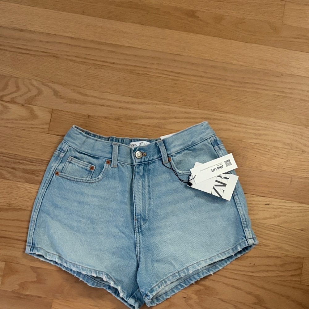 Zara Women's Sky Blue Jean Shorts
